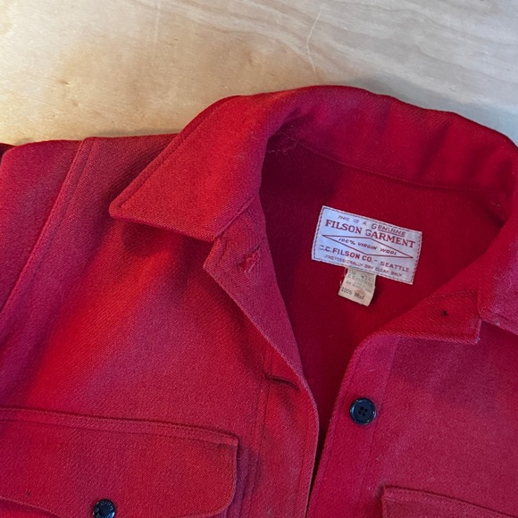 Vintage Filson Seattle Mackinaw Wool Red Coat Jacket Womens Size 14 - Picture 7 of 7